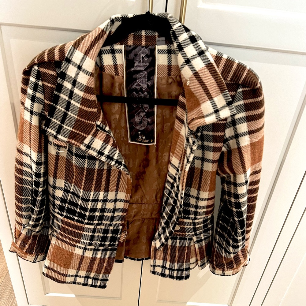 Rare- Vintage- L.A.M.B. Plaid jacket size 6 blazer coat - Picture 3 of 11